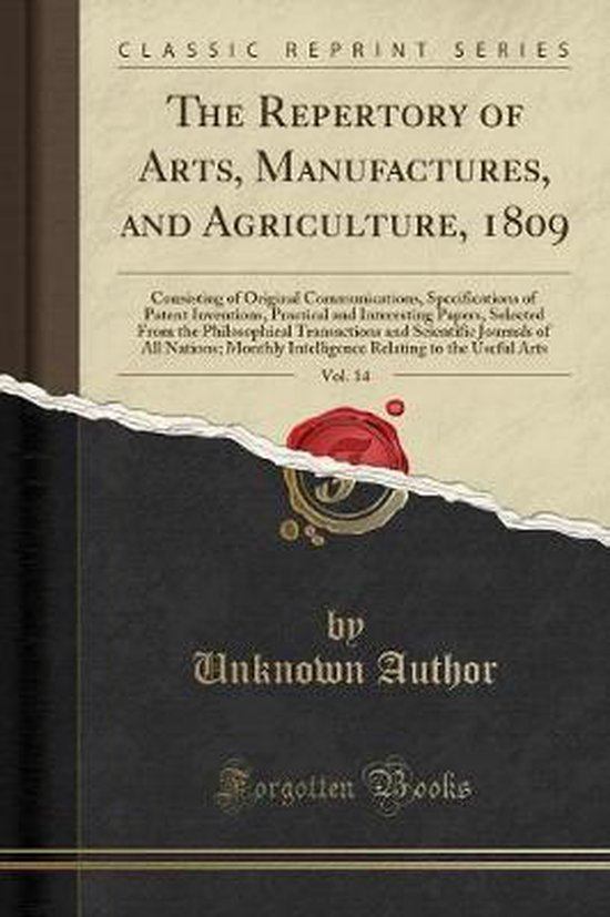 The Repertory of Arts, Manufactures, and Agriculture, 1809,  ... - cover
