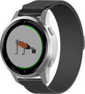 Milanees Smartwatch bandje - Geschikt voor  Garmin Vivoactive 4s Milanese band - 40mm -zwart - Horlogeband / Polsband / Armband