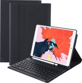 iPad 10.2 2019 Hoes Bluetooth Toetsenbord Hoesje Met Uitsparing Apple Pencil - Zwart