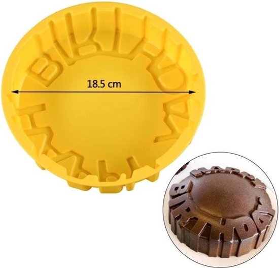 Siliconen bakvorm - taartvorm Happy Birthday - 18,5 cm - Vaatwasser geschikt -... | bol.com