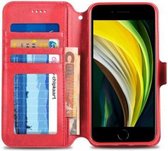 Apple iPhone SE (2020) Hoesje Retro Wallet Hoesje - Rood