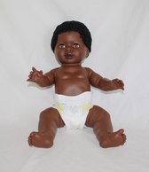 The Doll Factory Babypoppen Afrikaans Jongetje met Haar 52 cm