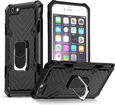 Voor iPhone 6s Plus / 6 Plus Cool Armor PC + TPU schokbestendige hoes met 360 graden rotatie ringhouder (zwart)