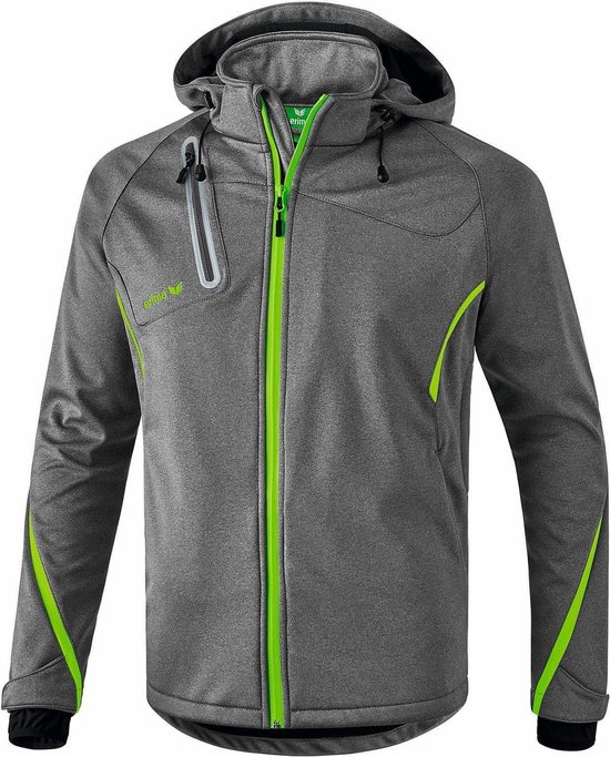 Veste Softshell Erima Function Enfant - Grey Melange / Green Gecco | Taille: 164