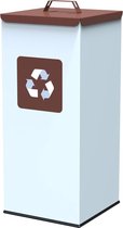 ALDA Square Nord White Prullenbak met deksel 60L bruin, gemakkelijk afval recyclen – afvalscheiden, afvalbakken
