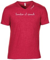 G-TOWN Freedom Of Speech Rood Heren T-shirt Semi fit Maat XL