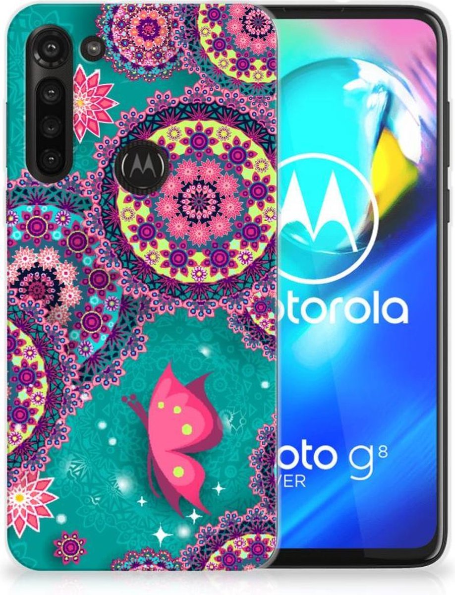 Motorola Moto G8 Power Hoesje maken Cirkels en Vlinders