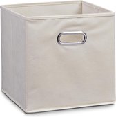 1x Beige opbergmanden/kastmanden 28 x 28 cm - Zeller - Woondecoratie/accessoires - Kinderkamer manden - Speelgoed manden - Decoratiemanden - Opbergmanden/opruimmanden - Opbergers