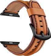 SmartphoneClip® Leer cognac robuust Bandje geschikt voor Apple Watch 42, 44, 45, en 49 mm (alle generaties)