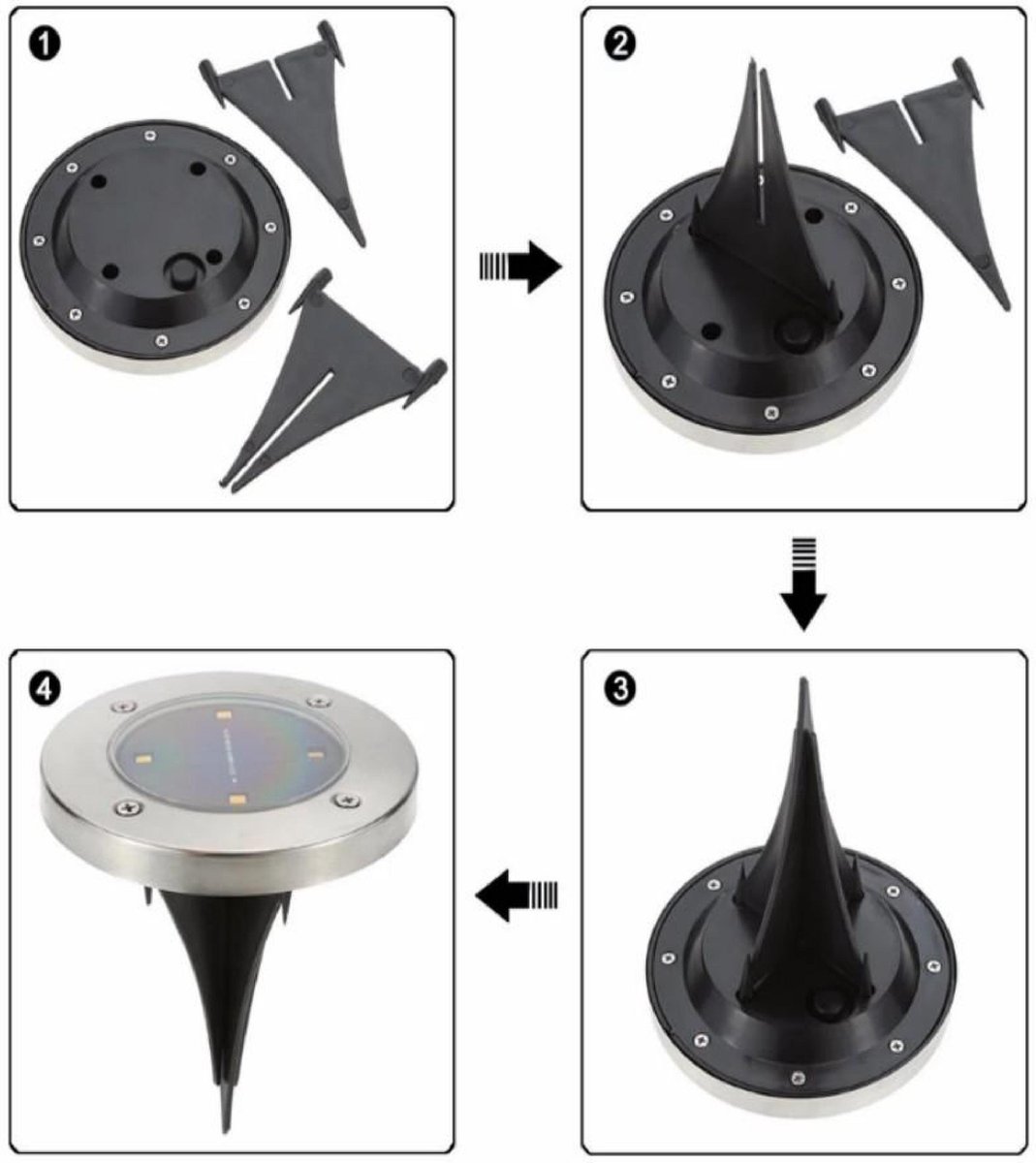 Solar Spot LED Grondspots set 4 stuks 8x LED Solar