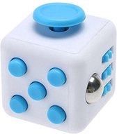Fidget Cube Friemelkubus - Anti Stress Cube - Speelgoed Tegen Stress - Meer Focus & Concentratie - Fidget - Wit Blauw