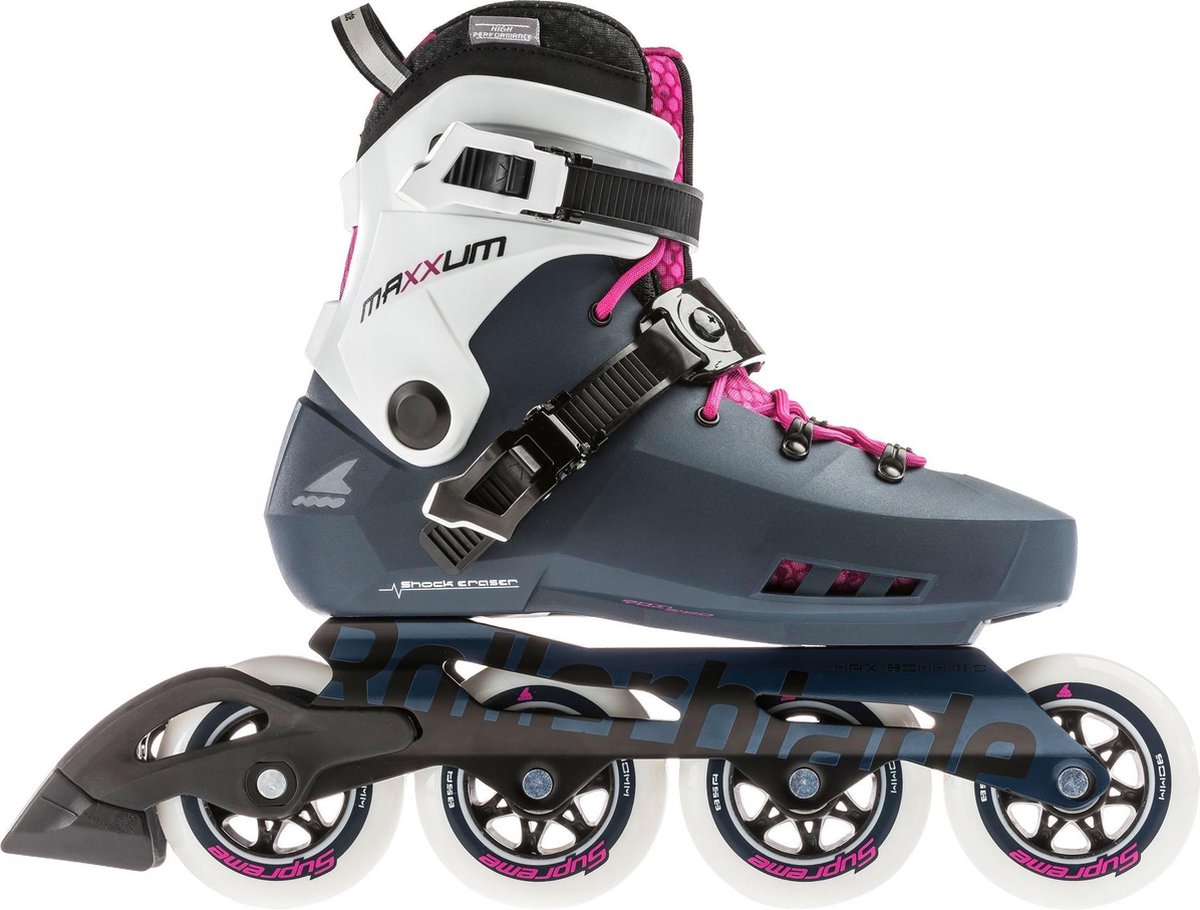 Rollerblade Maxxum Edge 90 Inlineskates - Maat 38.5 - Vrouwen - blauw/roze/wit