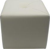Poef kunstleer 39x39 cm beige