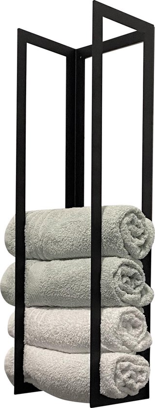 Calamiteit Verlating Hoeveelheid van Lerera Home® Handdoekrek zwart - Formaat 80x25x20cm - Mat Zwart -  Handdoekstang... | bol.com