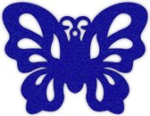 Vlinder onderzetter - Vilt - Donkerblauw - 6 stuks - 10,5 x 9,5 cm - Tafeldecoratie - Glas onderzetter - Cadeau - Woondecoratie - Woonkamer - Tafelbescherming - Onderzetters Voor G