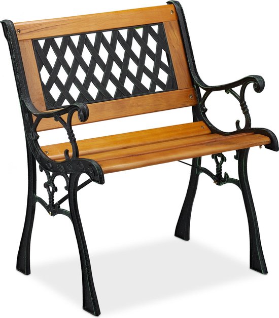 bol.com | relaxdays tuinstoel - terrasstoel hout - vintage tuinmeubel -  balkonstoel - tuinzetel