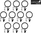 Larson - Gordijnringen met klem en haak - Sets van 10 stuks