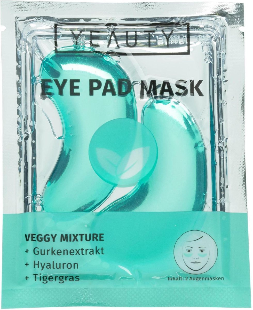 YEAUTY Eye Pad Mask Veggy Mixture - Oorgpads - Tissue Oogmasker - Oogkussentjes met het hydraterende verzorgende serum gemaakt van komkommer, hyaluronzuur en tijgergras (1 paar)