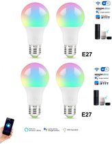 4x DrPhone SmartLED® - Dimbaar E27 Smart Lamp - Slimme Verlichting - 7W - RBG+CCT - Wifi - Smart Home - Alexa / Google Assistant - Led Lamp