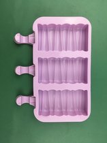 ProductGoods - Siliconen Bakvorm Ijsjesmaker - 3 Stuks - Waterijs Maker - Fruitijs Maker - Yoghurt Ijs Maker - Ijslolly vormen - Ijsvormpjes + 21 Gratis Stokjes - Kleur Paars