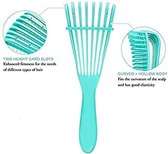 Cyaan-Antiklit Haarborstel Cyaan| Detangling Brush Cyaan | Hairbrush | Krullend Haar Verzorging | Stylingborstel | Magic Detangler Brush