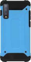 WLONS Rubber Bumper Case Hoesje Geschikt Voor Samsung Galaxy A7 (2018) - Blauw