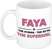 Faya The woman, The myth the supergirl cadeau koffie mok / thee beker 300 ml