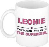 Leonie The woman, The myth the supergirl cadeau koffie mok / thee beker 300 ml