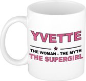 Yvette The woman, The myth the supergirl cadeau koffie mok / thee beker 300 ml