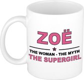 Zoe The woman, The myth the supergirl cadeau koffie mok / thee beker 300 ml