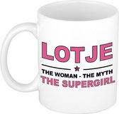 Lotje The woman, The myth the supergirl cadeau koffie mok / thee beker 300 ml
