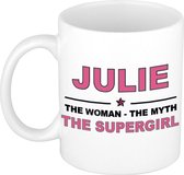 Julie The woman, The myth the supergirl cadeau koffie mok / thee beker 300 ml