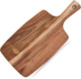 1x Rechthoekige acacia houten snijplanken met handvat 42 cm - Keukenbenodigdheden - Kookbenodigdheden - Snijplanken/serveerplanken - Houten serveerborden - Snijplanken van hout