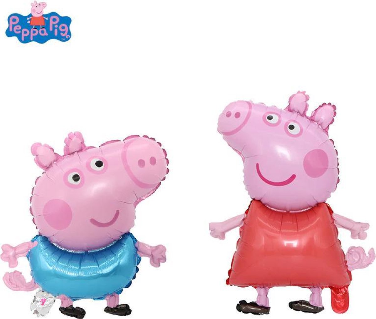 Peppa Pig en George Pig folie ballon | set van 2 stuks | 74x49 cm | 50x39cm  |... | bol.com