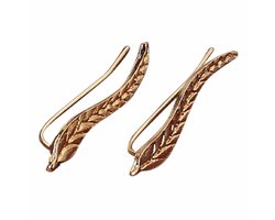 Oorbellen Leaf Vintage Goudkleurig In Mooie Cadeauverpakking