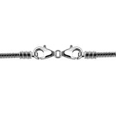Quiges - 925 Zilveren Slangenarmband 3 mm met 4.2 schroefdraad systeem voor zilveren kralen - 20 cm - AZ002