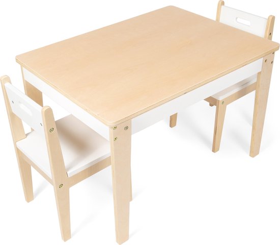 heks Omdat Lijkt op BeBoonz Basic kindertafel en stoeltjes. Kindertafeltje met stoeltjes van  hout - 1... | bol.com