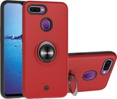 Voor OPPO F9 & F9 PRO 2 in 1 pc + TPU beschermhoes met 360 graden roterende ringhouder (rood)