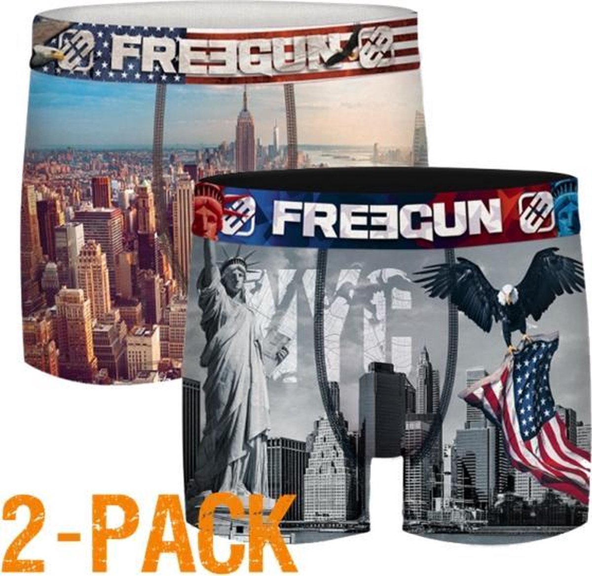 Freegun microvezel - maat S - 2-pack heren boxershorts - New York
