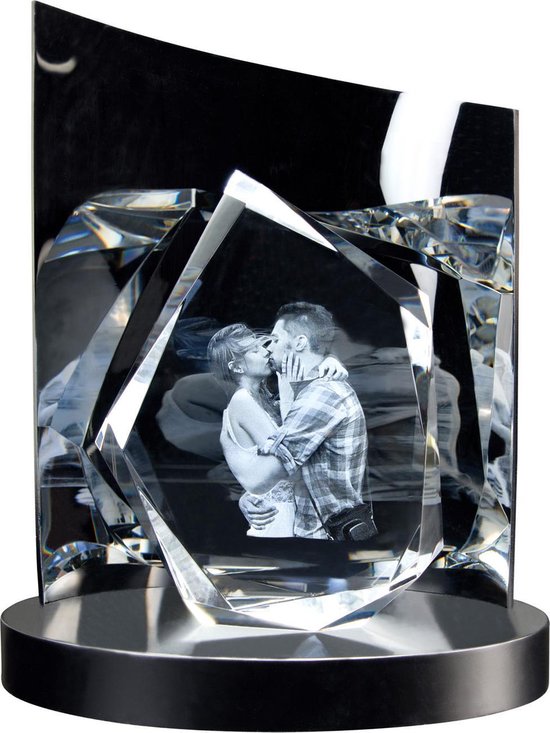 3D Foto in glas Diamond L met lichtsokkel de luxe *AANBIEDING*
