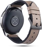 Smartwatch bandje - Geschikt voor Samsung Galaxy Watch 3 45mm, Gear S3, Huawei Watch GT 2 46mm, Garmin Vivoactive 4, 22mm horlogebandje - PU leer - Fungus - Grijs