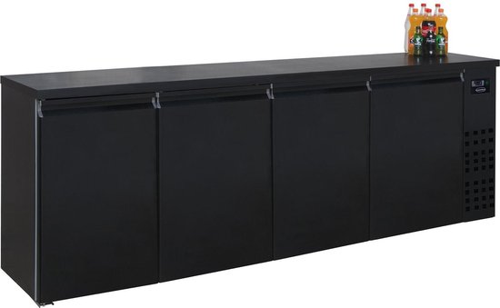 CombiSteel Barkoelkast - 680L - Zwart - -2°C/+8°C - Geforceerd - Draaideuren - 2490x550x950mm - Horeca Koelkast