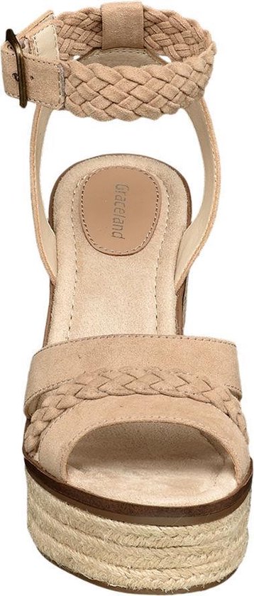 Graceland Dames Beige sandalette touwzool - Maat 38 | bol