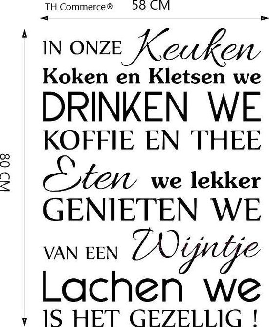 Decoratie Nederlands Tekst Muursticker - Familie - Gezin - Keuken - Gezellig | bol.com