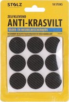 Anti-krasvilt zelfklevend - Krasviltjes - Rond - Vloer- en meubelbeschermers - 18 stuks - 2,5 x 2,5 cm -inclusief schroevendraaier