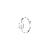 Nana  Dames Ring met letter  S  - Ringen Dames- Vrouwen  zilverkleurig letter ringen