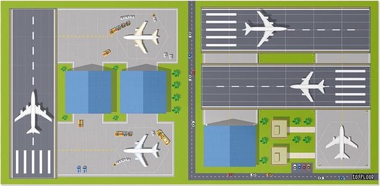 Avion & Aéroport - Tapis de jeu sur PVC - 176 x 86 cm (taille de la table)  | bol.com