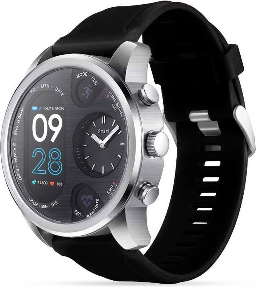 Belesy® HYBRID - Smartwatch Heren - Smartwatch Dames - Horloge -  Stappenteller - 51mm... | bol.com