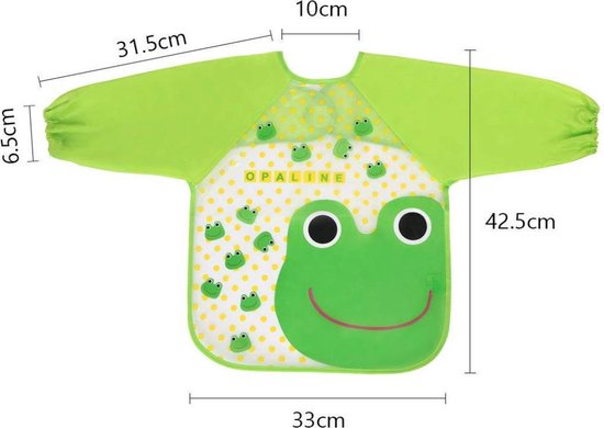 Tiny Twinkle - Waterdicht babyslabbetje, mouwloos, met zak, afsluitbaar, voor reizen, 6-24 maanden - 2 slabbetjes zand/oranje