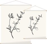 Veldlathyrus zwart-wit (Meadow Vetchling) - Foto op Textielposter - 60 x 80 cm